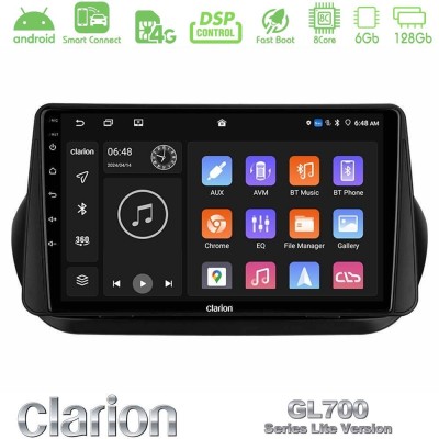 Clarion GL700 Lite Series 8Core Android ClarionOS 6+128GB Fiat Fiorino/Citroen Nemo/Peugeot Bipper Navigation Multimedia Tablet 10