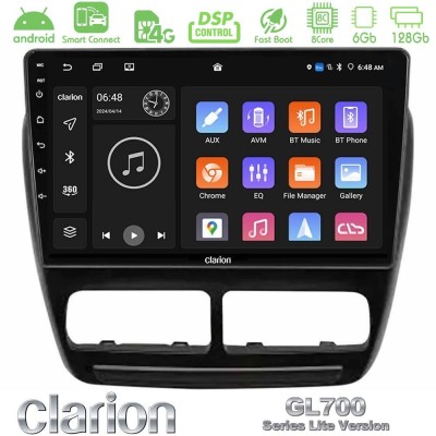 Clarion GL700 Lite Series 8Core Android ClarionOS 6+128GB Fiat Doblo / Opel Combo 2010-2014 Navigation Multimedia Tablet 9
