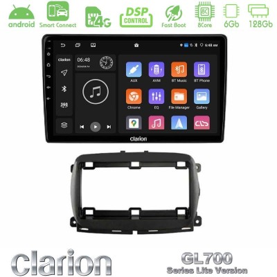 Clarion GL700 Lite Series 8Core Android ClarionOS 6+128GB  Fiat 500 2016> Navigation Multimedia Tablet 9