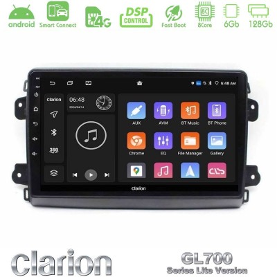 Clarion GL700 Lite Series 8Core Android ClarionOS 6+128GB Citroen/Fiat/Opel Navigation Multimedia Tablet 9