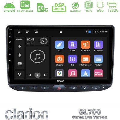 Clarion GL700 Lite Series 8Core Android ClarionOS 6+128GB Fiat Punto/ Evo Navigation Multimedia Tablet 9