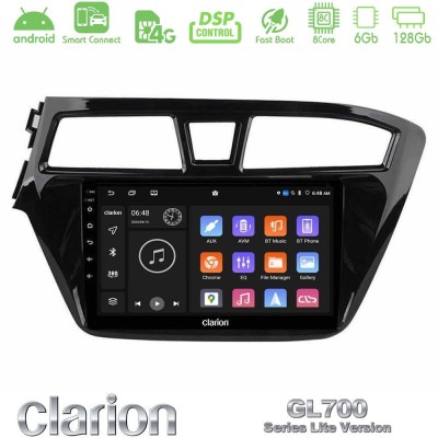 Clarion GL700 Lite Series 8Core Android ClarionOS 6+128GB Hyundai i20 2014-2018 Navigation Multimedia Tablet 9