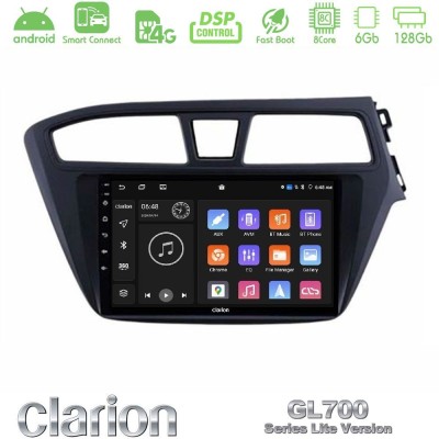 Clarion GL700 Lite Series 8Core Android ClarionOS 6+128GB Hyundai i20 2014-2018 RHD Navigation Multimedia Tablet 9