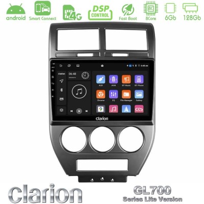 Clarion GL700 Lite Series 8Core Android ClarionOS 6+128GB Jeep Compass/Patriot 2007-2008 Navigation Multimedia Tablet 10