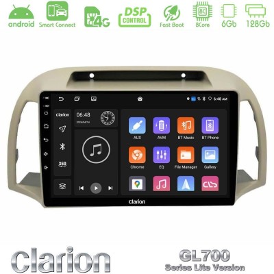 Clarion GL700 Lite Series 8Core Android ClarionOS 6+128GB Nissan Micra K12 2002-2010 Navigation Multimedia Tablet 9