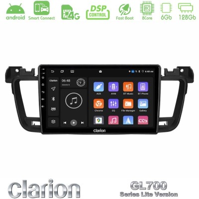 Clarion GL700 Lite Series 8Core Android ClarionOS 6+128GB Peugeot 508 2010-2018 Navigation Multimedia Tablet 9
