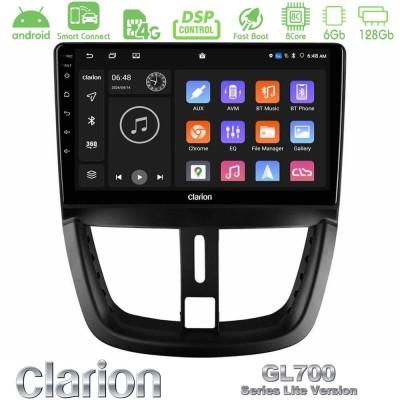 Clarion GL700 Lite Series 8Core Android ClarionOS 6+128GB Peugeot 207 Navigation Multimedia Tablet 9