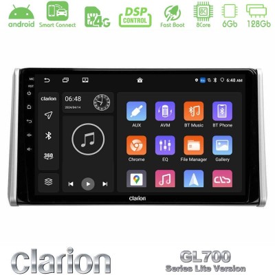 Clarion GL700 Lite Series 8Core Android ClarionOS 6+128GB Toyota RAV4 2019-2023 Navigation Multimedia Tablet 10