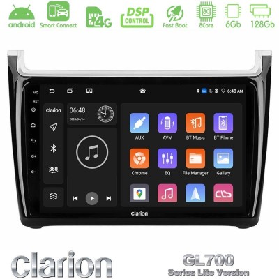 Clarion GL700 Lite Series 8Core Android ClarionOS 6+128GB Vw Polo 2014-2017 Navigation Multimedia Tablet 9