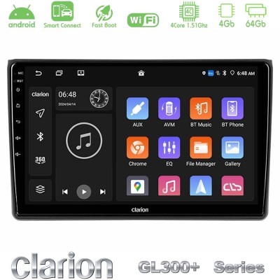 Clarion GL300+ Series 4Core Android ClarionOS 4+64GB  Audi A4 B7 Navigation Multimedia Tablet 9