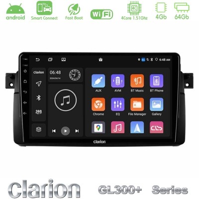 Clarion GL300+ Series 4Core Android ClarionOS 4+64GB  BMW E46 Navigation Multimedia Tablet 9