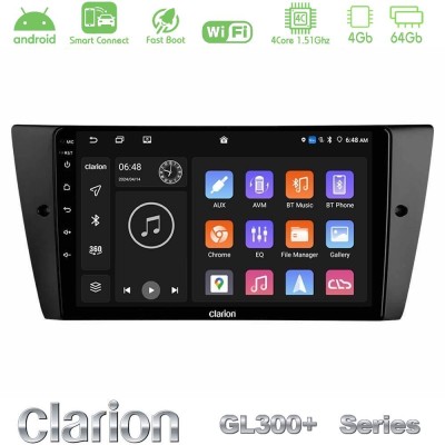 Clarion GL300+ Series 4Core Android ClarionOS 4+64GB  BMW 3 Series  2006-2011 Navigation Multimedia Tablet 9