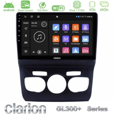Clarion GL300+ Series 4Core Android ClarionOS 4+64GB  Citroen C4L Navigation Multimedia Tablet 10