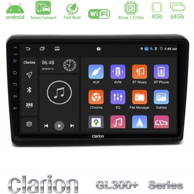 Clarion GL300+ Series 4Core Android ClarionOS 4+64GB  Citroen C5 2008-2019 Navigation Multimedia Tablet 10