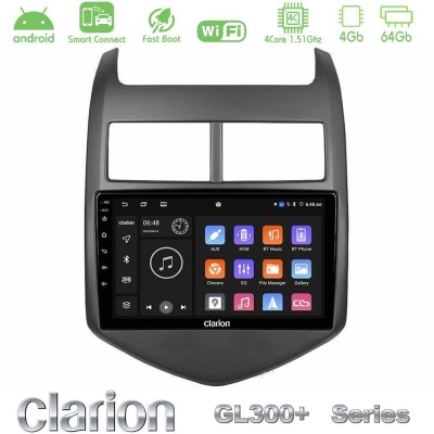 Clarion GL300+ Series 4Core Android ClarionOS 4+64GB  Chevrolet Aveo 2011-2017 Navigation Multimedia Tablet 9