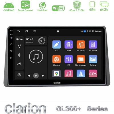 Clarion GL300+ Series 4Core Android ClarionOS 4+64GB  Dacia Duster 2025-> Navigation Multimedia Tablet 9
