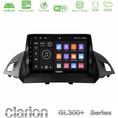 Clarion GL300+ Series 4Core Android ClarionOS 4+64GB  Ford C-Max/Kuga Navigation Multimedia Tablet 9