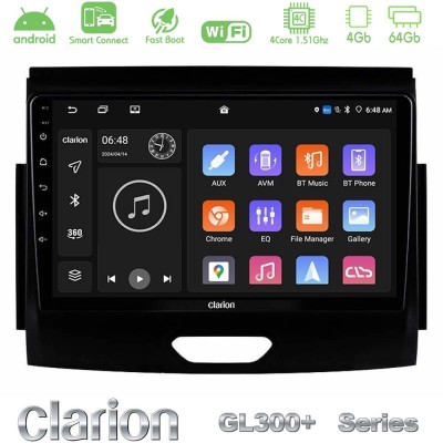 Clarion GL300+ Series 4Core Android ClarionOS 4+64GB  Ford Ranger 2017-2022 Navigation Multimedia Tablet 9