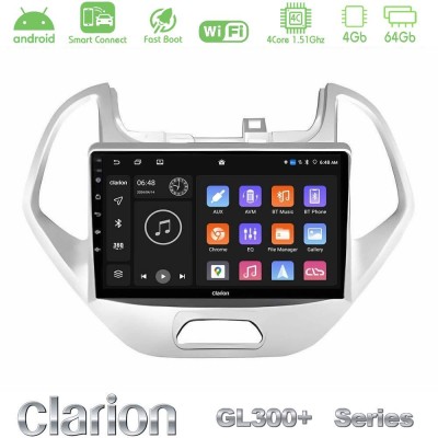 Clarion GL300+ Series 4Core Android ClarionOS 4+64GB Ford KA 2016-2020 Navigation Multimedia Tablet 9