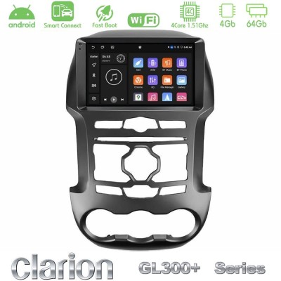 Clarion GL300+ Series 4Core Android ClarionOS 4+64GB  Ford Ranger 2012-2016 Navigation Multimedia Tablet 9