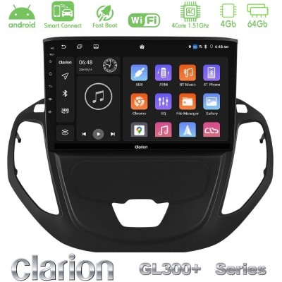 Clarion GL300+ Series 4Core Android ClarionOS 4+64GB  Ford Courier 2015-2023 Navigation Multimedia Tablet 9