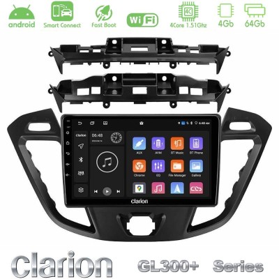 Clarion GL300+ Series 4Core Android ClarionOS 4+64GB  Ford Transit Custom/Tourneo Custom Navigation Multimedia Tablet 9