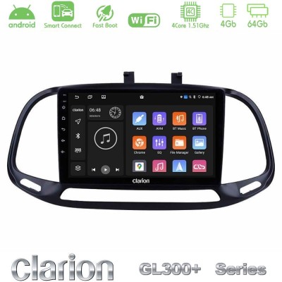 Clarion GL300+ Series 4Core Android ClarionOS 4+64GB  Fiat Doblo 2015-2022 Navigation Multimedia Tablet 9