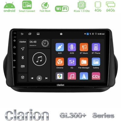 Clarion GL300+ Series 4Core Android ClarionOS 4+64GB  Fiat Fiorino/Citroen Nemo/Peugeot Bipper Navigation Multimedia Tablet 10