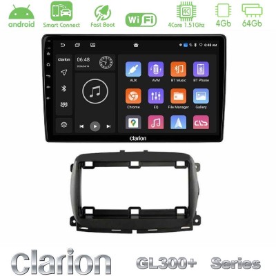 Clarion GL300+ Series 4Core Android ClarionOS 4+64GB   Fiat 500 2016> Navigation Multimedia Tablet 9