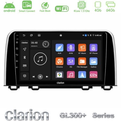 Clarion GL300+ Series 4Core Android ClarionOS 4+64GB  Honda CR-V 2019-> Navigation Multimedia Tablet 10