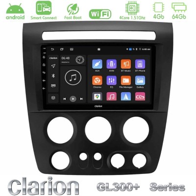Clarion GL300+ Series 4Core Android ClarionOS 4+64GB  Hummer H3 2005-2009 Navigation Multimedia Tablet 9