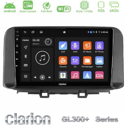 Clarion GL300+ Series 4Core Android ClarionOS 4+64GB  Hyundai Kona 2018-2023 Navigation Multimedia Tablet 10