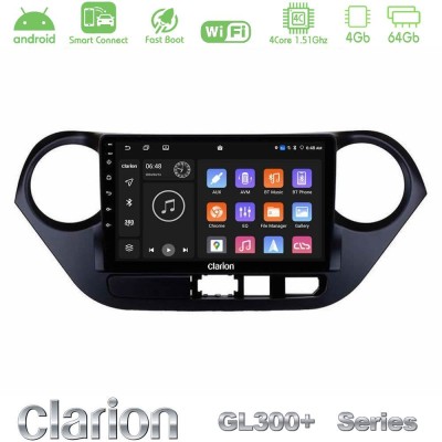 Clarion GL300+ Series 4Core Android ClarionOS 4+64GB  Hyundai i10 2014-2020 Navigation Multimedia Tablet 9