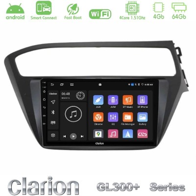 Clarion GL300+ Series 4Core Android ClarionOS 4+64GB Hyundai i20 2018-2020 RHD Navigation Multimedia Tablet 9