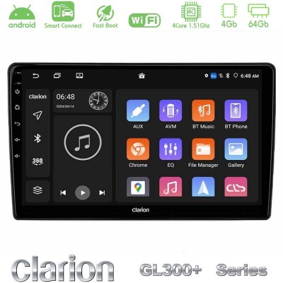 Clarion GL300+ Series 4Core Android ClarionOS 4+64GB Hyundai H1 2009-2015 Navigation Multimedia Tablet 9