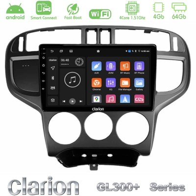 Clarion GL300+ Series 4Core Android ClarionOS 4+64GB  Hyundai Matrix 2001-2010 Navigation Multimedia Tablet 9