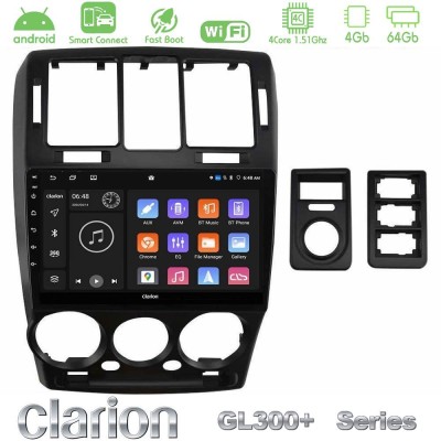 Clarion GL300+ Series 4Core Android ClarionOS 4+64GB  Hyundai Getz 2002-2009 Navigation Multimedia Tablet 9