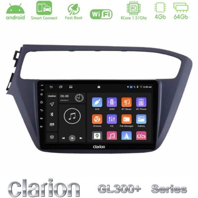 Clarion GL300+ Series 4Core Android ClarionOS 4+64GB  Hyundai i20 2018-2020 Navigation Multimedia Tablet 9