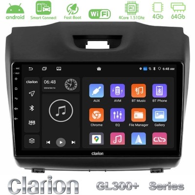Clarion GL300+ Series 4Core Android ClarionOS 4+64GB  Isuzu D-MAX 2012-2019 Navigation Multimedia Tablet 9