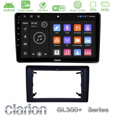 Clarion GL300+ Series 4Core Android ClarionOS 4+64GB  Chrysler / Dodge / Jeep Navigation Multimedia Tablet 10