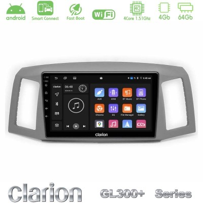 Clarion GL300+ Series 4Core Android ClarionOS 4+64GB  Jeep Grand Cherokee 2005-2007 Navigation Multimedia Tablet 10