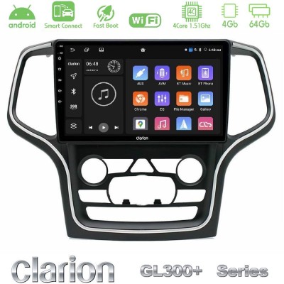 Clarion GL300+ Series 4Core Android ClarionOS 4+64GB Jeep Grand Cherokee 2014-2020 Navigation Multimedia Tablet 10