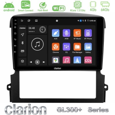 Clarion GL300+ Series 4Core Android ClarionOS 4+64GB  Kia Sorento Navigation Multimedia Tablet 9