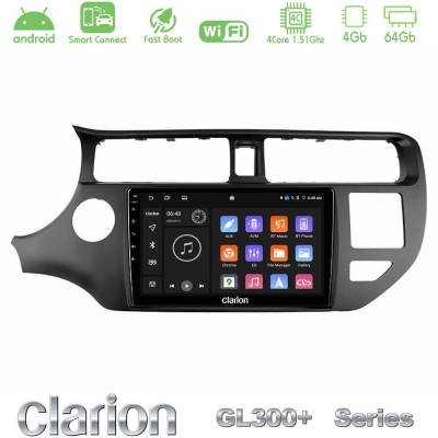 Clarion GL300+ Series 4Core Android ClarionOS 4+64GB  Kia Rio 2011-2015 Navigation Multimedia Tablet 9