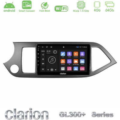 Clarion GL300+ Series 4Core Android ClarionOS 4+64GB  Kia Picanto Navigation Multimedia Tablet 9