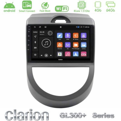 Clarion GL300+ Series 4Core Android ClarionOS 4+64GB Kia Soul 2009-2011 Navigation Multimedia Tablet 9