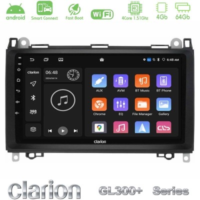 Clarion GL300+ Series 4Core Android ClarionOS 4+64GB  Mercedes A/B/Vito/Sprinter Class Navigation Multimedia Tablet 9