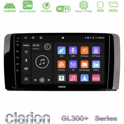 Clarion GL300+ Series 4Core Android ClarionOS 4+64GB  Mercedes R Class Navigation Multimedia Tablet 9