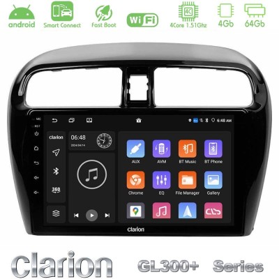 Clarion GL300+ Series 4Core Android ClarionOS 4+64GB  Mitsubishi Space Star 2013-2016 Navigation Multimedia Tablet 9