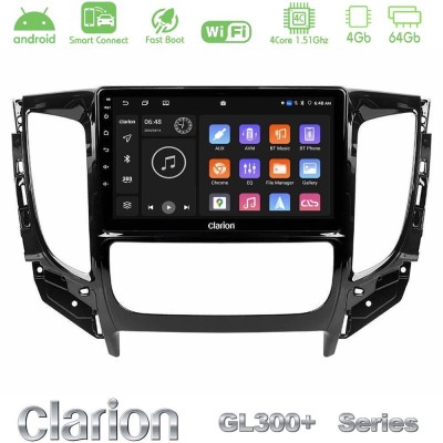 Clarion GL300+ Series 4Core Android ClarionOS 4+64GB  Mitsubishi L200 2016-> amp; Fiat Fullback (Auto A/C) Navigation Multimedia Tablet 9